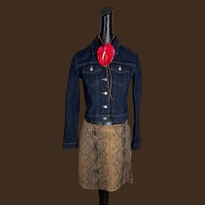 House of Harlow 1960 vegan leather snake print mini skirt